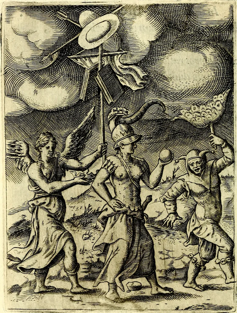 An illustration from Achillis Bocchii Bonon. Symbolicarvm qvaestionvm, de vniverso genere, quas serio ludebat, libri qvinqve, 1574, leaf 137