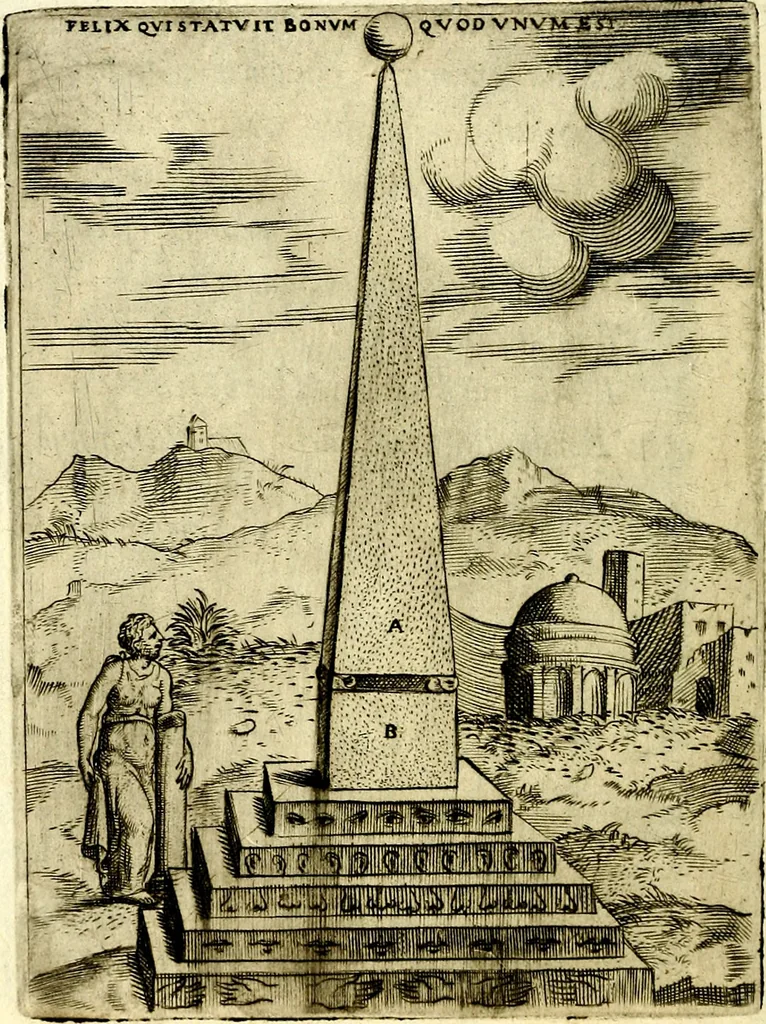 An illustration from Achillis Bocchii Bonon. Symbolicarvm qvaestionvm, de vniverso genere, quas serio ludebat, libri qvinqve, 1574, leaf 151