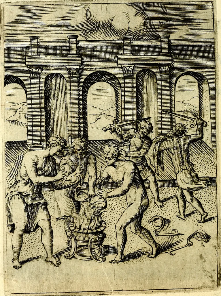 An illustration from Achillis Bocchii Bonon. Symbolicarvm qvaestionvm, de vniverso genere, quas serio ludebat, libri qvinqve, 1574, leaf 155