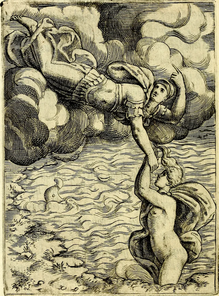 An illustration from Achillis Bocchii Bonon. Symbolicarvm qvaestionvm, de vniverso genere, quas serio ludebat, libri qvinqve, 1574, leaf 157