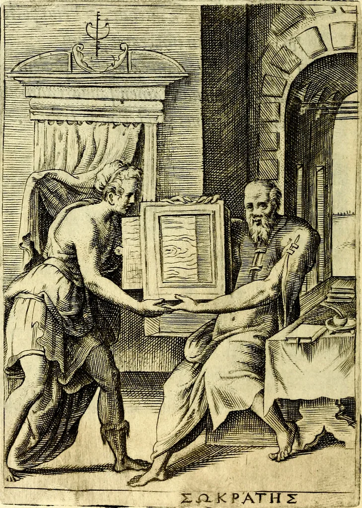 An illustration from Achillis Bocchii Bonon. Symbolicarvm qvaestionvm, de vniverso genere, quas serio ludebat, libri qvinqve, 1574, leaf 173
