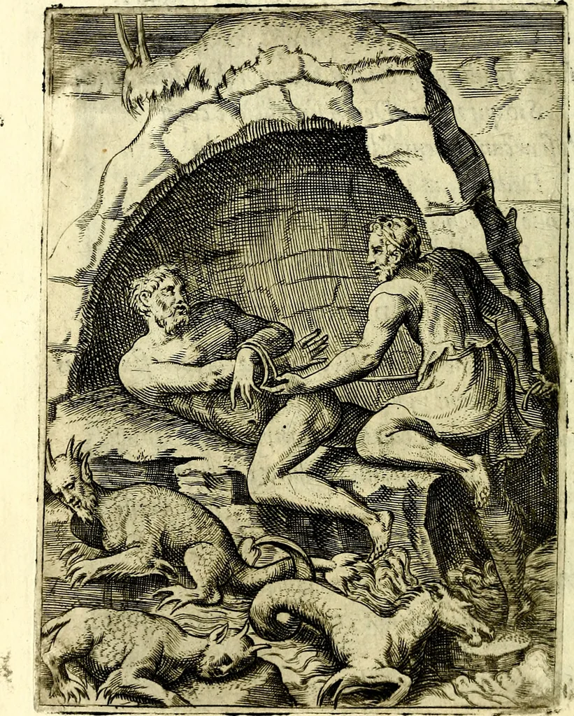 An illustration from Achillis Bocchii Bonon. Symbolicarvm qvaestionvm, de vniverso genere, quas serio ludebat, libri qvinqve, 1574, leaf 177