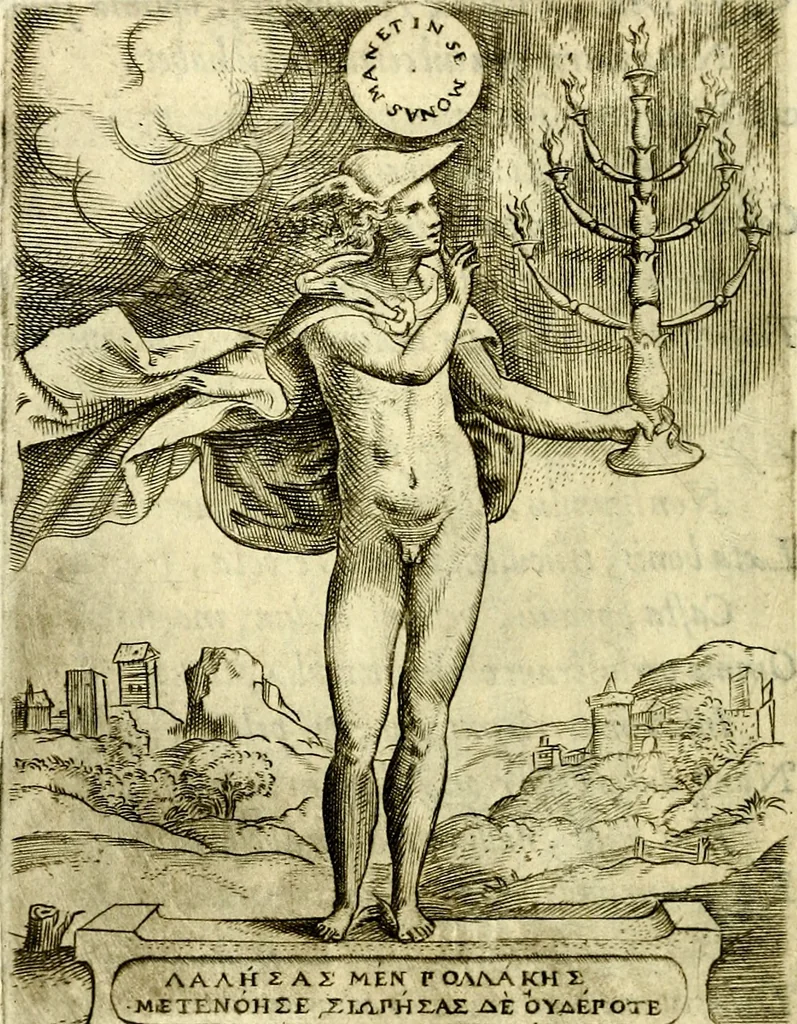 An illustration from Achillis Bocchii Bonon. Symbolicarvm qvaestionvm, de vniverso genere, quas serio ludebat, libri qvinqve, 1574, leaf 185