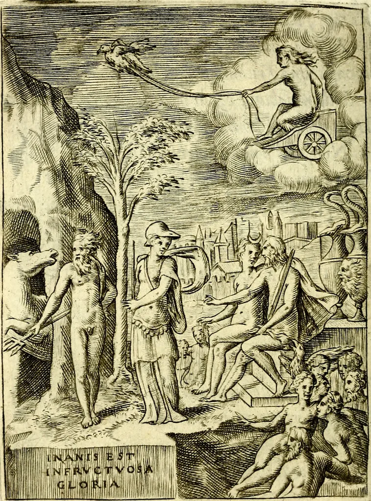 An illustration from Achillis Bocchii Bonon. Symbolicarvm qvaestionvm, de vniverso genere, quas serio ludebat, libri qvinqve, 1574, leaf 187