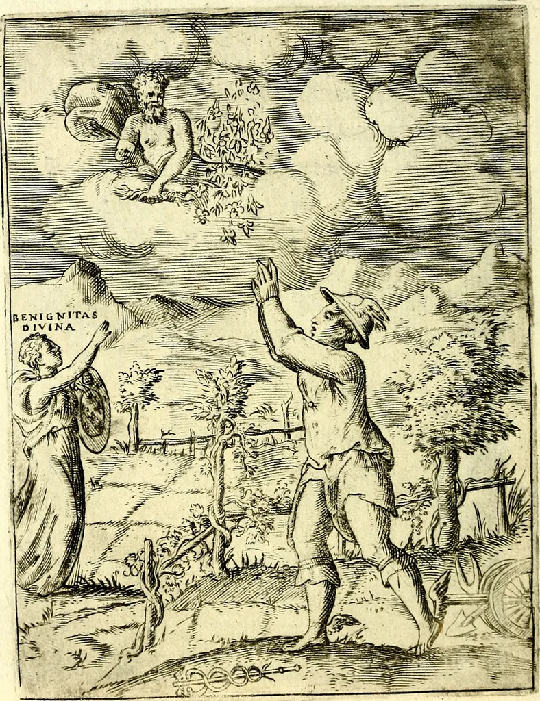 An illustration from Achillis Bocchii Bonon. Symbolicarvm qvaestionvm, de vniverso genere, quas serio ludebat, libri qvinqve, 1574, leaf 227