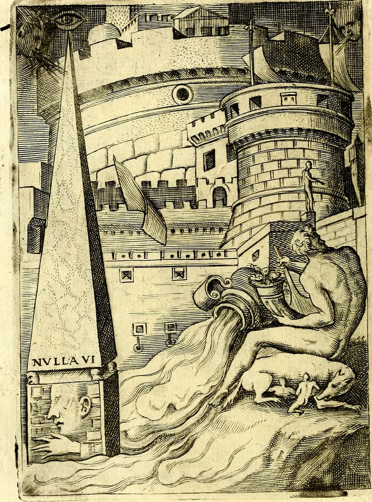 An illustration from Achillis Bocchii Bonon. Symbolicarvm qvaestionvm, de vniverso genere, quas serio ludebat, libri qvinqve, 1574, leaf 253
