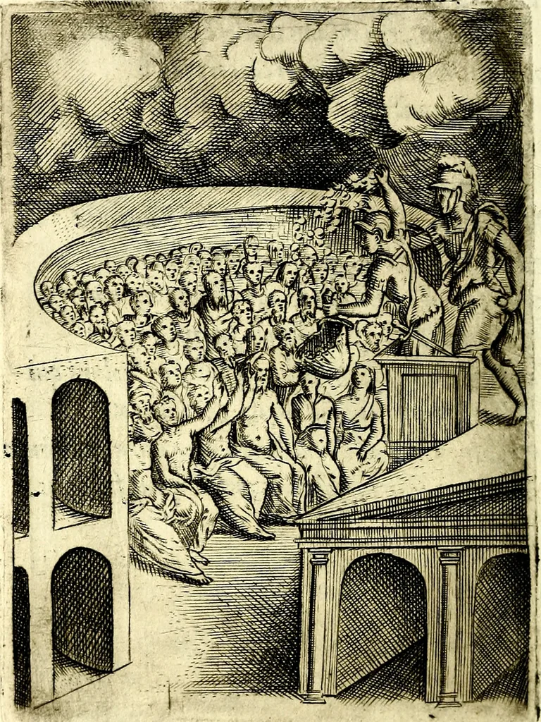 An illustration from Achillis Bocchii Bonon. Symbolicarvm qvaestionvm, de vniverso genere, quas serio ludebat, libri qvinqve, 1574, leaf 269