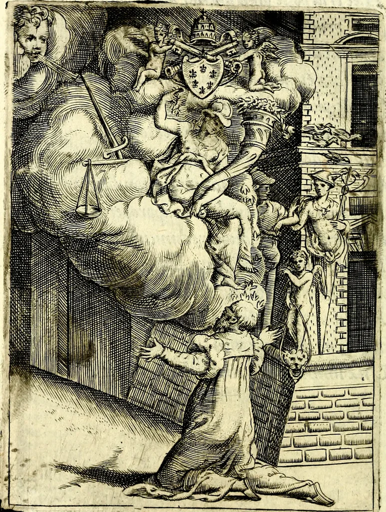 An illustration from Achillis Bocchii Bonon. Symbolicarvm qvaestionvm, de vniverso genere, quas serio ludebat, libri qvinqve, 1574, leaf 277