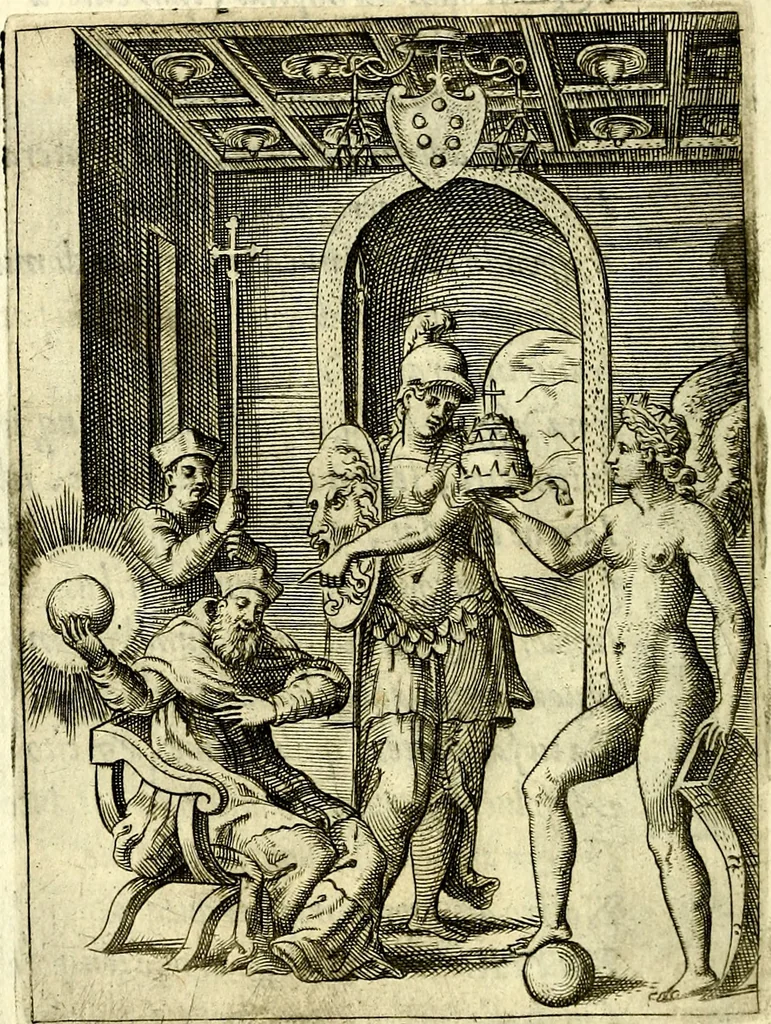 An illustration from Achillis Bocchii Bonon. Symbolicarvm qvaestionvm, de vniverso genere, quas serio ludebat, libri qvinqve, 1574, leaf 281