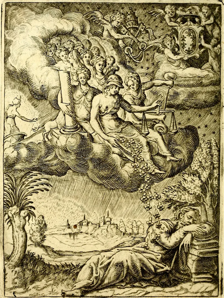 An illustration from Achillis Bocchii Bonon. Symbolicarvm qvaestionvm, de vniverso genere, quas serio ludebat, libri qvinqve, 1574, leaf 313