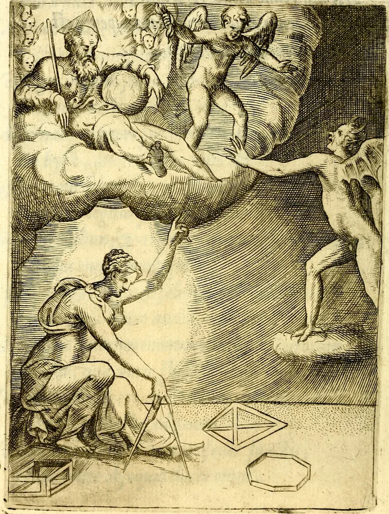 An illustration from Achillis Bocchii Bonon. Symbolicarvm qvaestionvm, de vniverso genere, quas serio ludebat, libri qvinqve, 1574, leaf 319