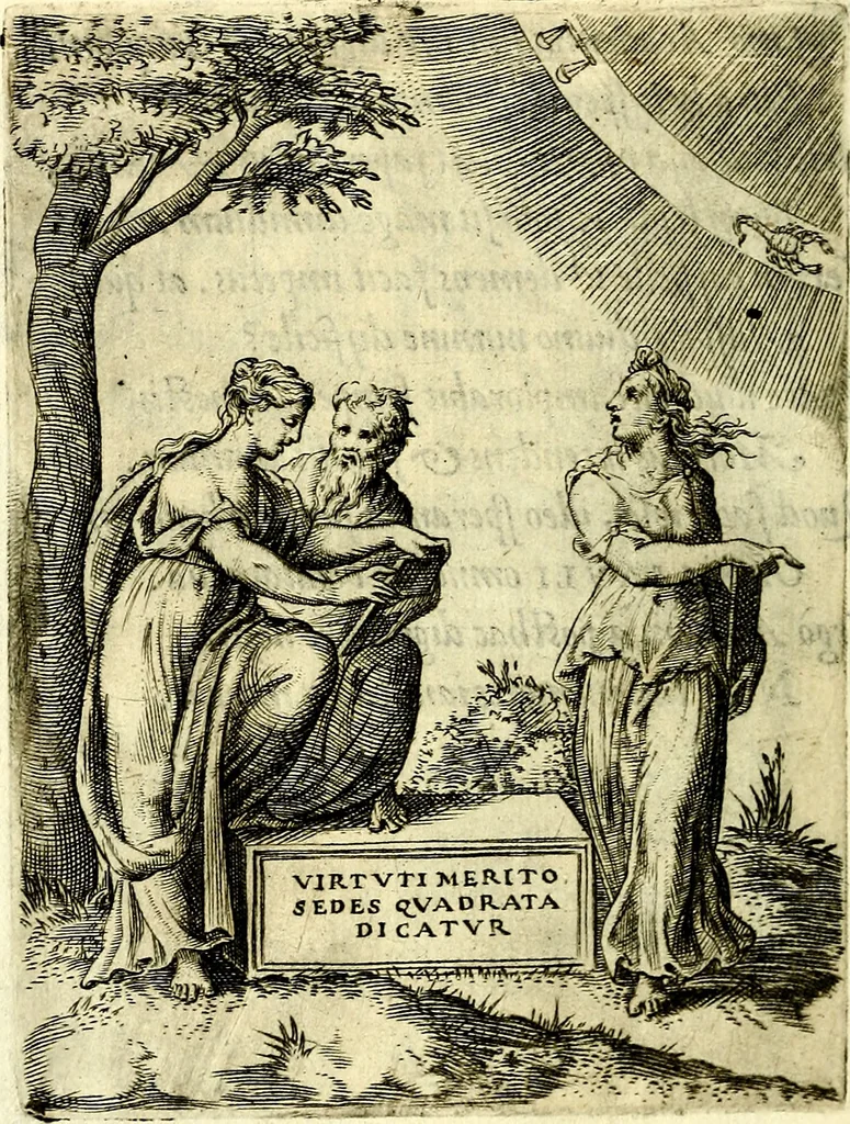 An illustration from Achillis Bocchii Bonon. Symbolicarvm qvaestionvm, de vniverso genere, quas serio ludebat, libri qvinqve, 1574, leaf 321