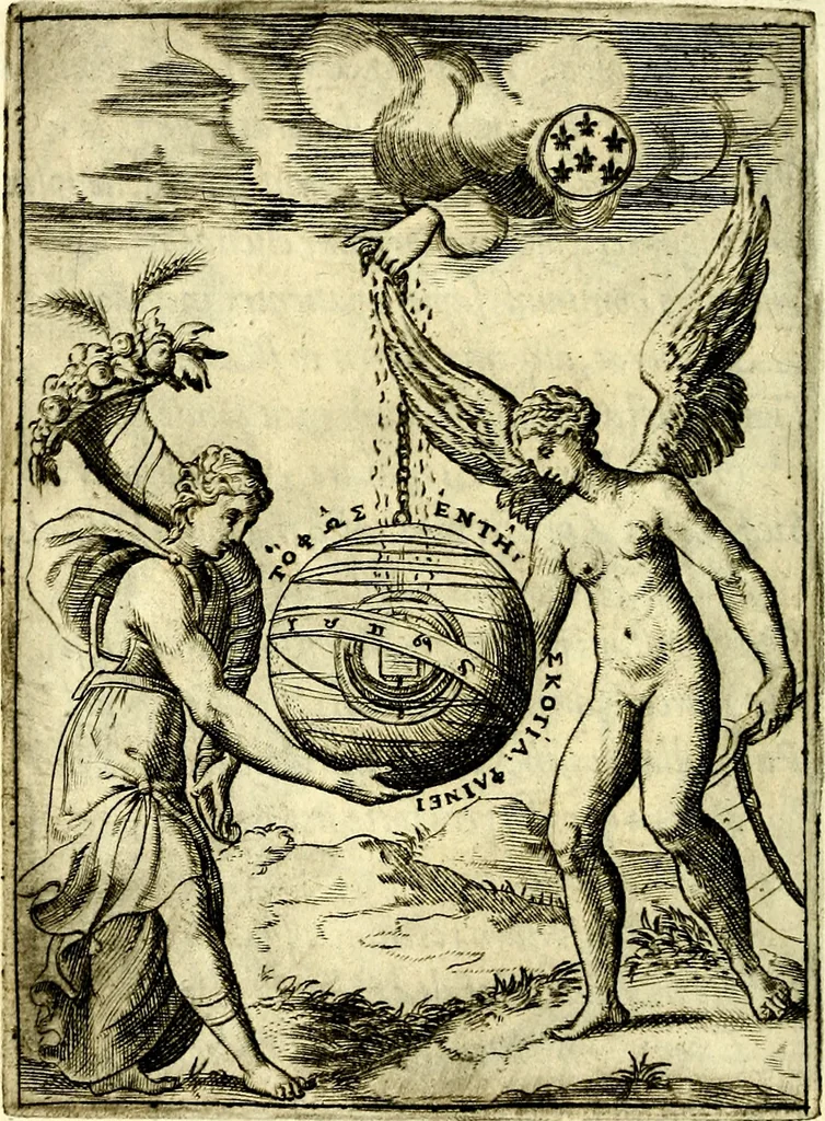 An illustration from Achillis Bocchii Bonon. Symbolicarvm qvaestionvm, de vniverso genere, quas serio ludebat, libri qvinqve, 1574, leaf 339