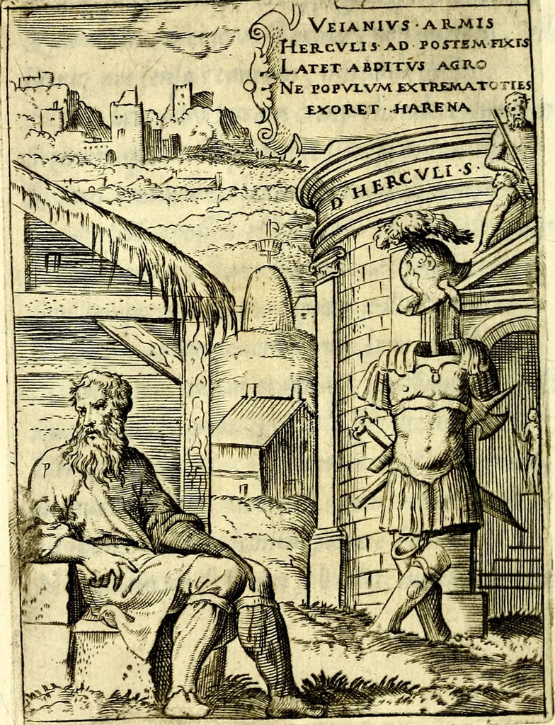 An illustration from Achillis Bocchii Bonon. Symbolicarvm qvaestionvm, de vniverso genere, quas serio ludebat, libri qvinqve, 1574, leaf 345