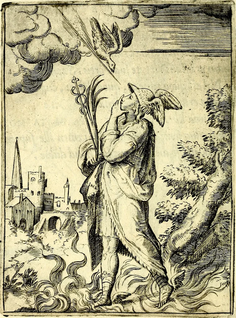 An illustration from Achillis Bocchii Bonon. Symbolicarvm qvaestionvm, de vniverso genere, quas serio ludebat, libri qvinqve, 1574, leaf 381