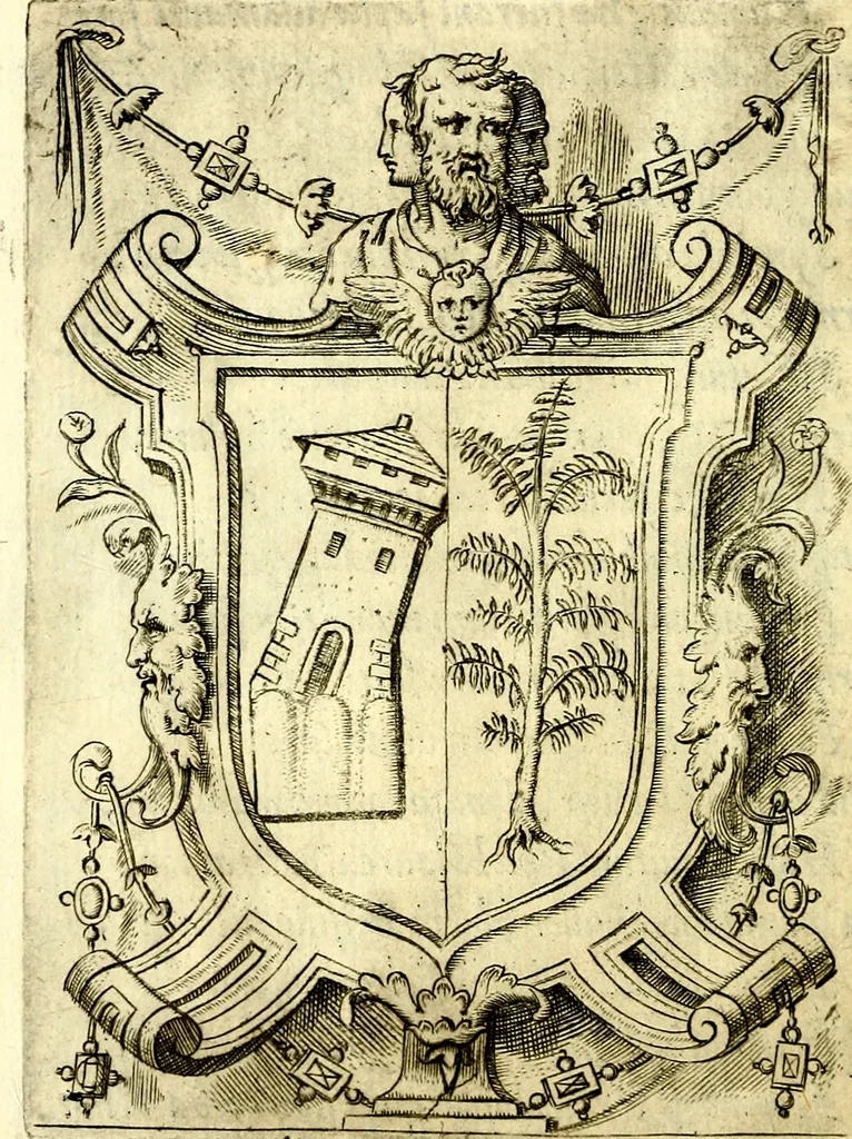 An illustration from Achillis Bocchii Bonon. Symbolicarvm qvaestionvm, de vniverso genere, quas serio ludebat, libri qvinqve, 1574, leaf 387