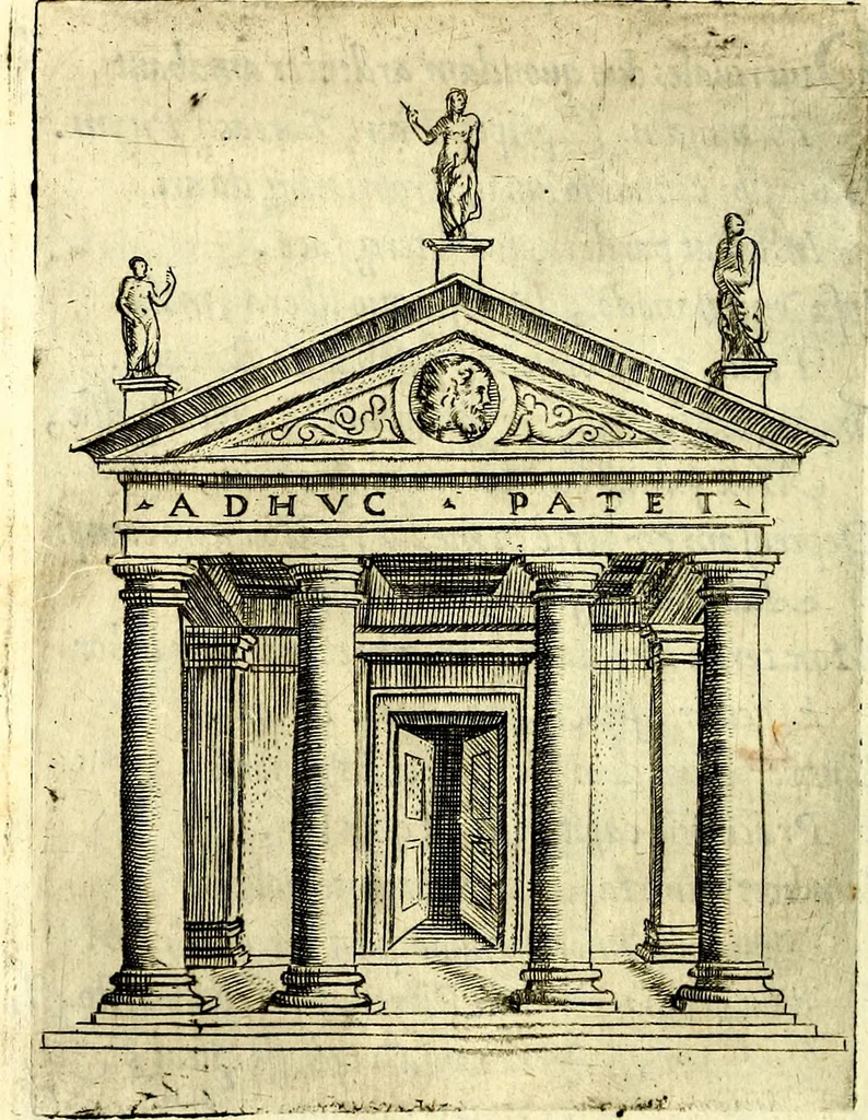An illustration from Achillis Bocchii Bonon. Symbolicarvm qvaestionvm, de vniverso genere, quas serio ludebat, libri qvinqve, 1574, leaf 401
