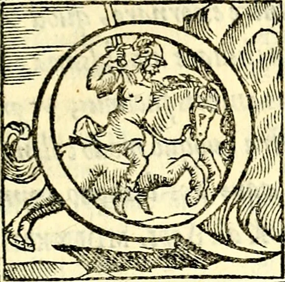 An illustration from Achillis Bocchii Bonon. Symbolicarvm qvaestionvm, de vniverso genere, quas serio ludebat, libri qvinqve, 1574, leaf 6
