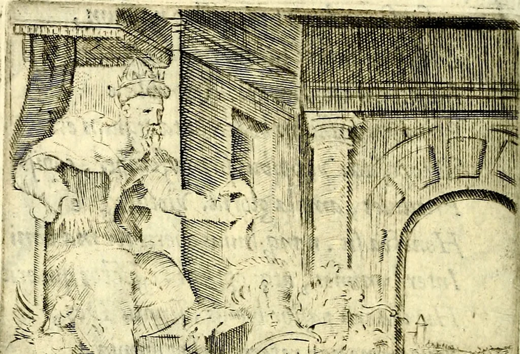 An illustration from Achillis Bocchii Bonon. Symbolicarvm qvaestionvm, de vniverso genere, quas serio ludebat, libri qvinqve, 1574, leaf 63