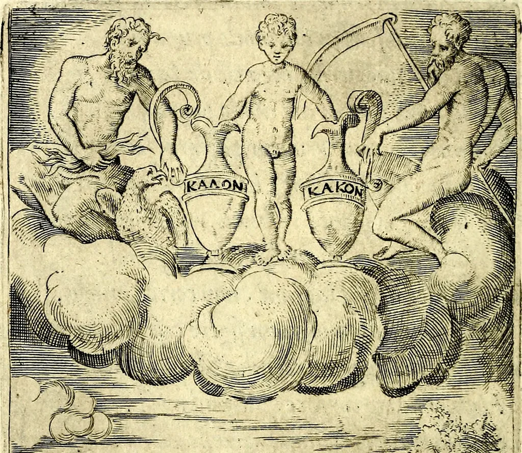 An illustration from Achillis Bocchii Bonon. Symbolicarvm qvaestionvm, de vniverso genere, quas serio ludebat, libri qvinqve, 1574, leaf 69