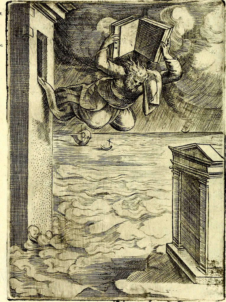 An illustration from Achillis Bocchii Bonon. Symbolicarvm qvaestionvm, de vniverso genere, quas serio ludebat, libri qvinqve, 1574, leaf 83