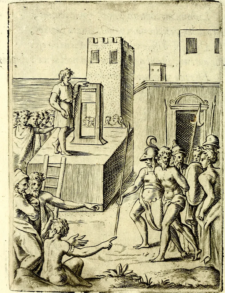 An illustration from Achillis Bocchii Bonon. Symbolicarvm qvaestionvm, de vniverso genere, quas serio ludebat, libri qvinqve, 1574, leaf 89