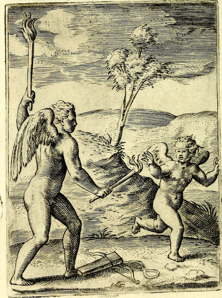 An illustration from Achillis Bocchii Bonon. Symbolicarvm qvaestionvm, de vniverso genere, quas serio ludebat, libri qvinqve, 1574, leaf 93