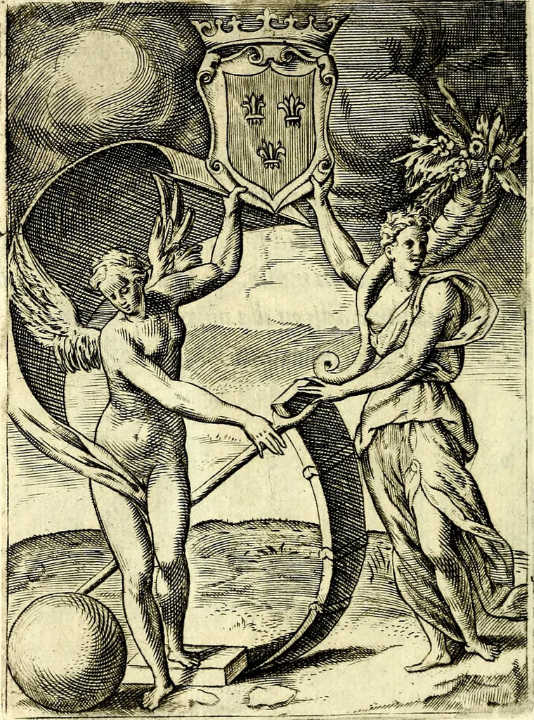 An illustration from Achillis Bocchii Bonon. Symbolicarvm qvaestionvm, de vniverso genere, quas serio ludebat, libri qvinqve, 1574, leaf 97