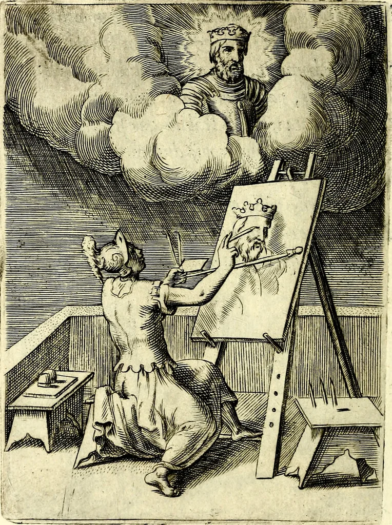 An illustration from Achillis Bocchii Bonon. Symbolicarvm qvaestionvm, de vniverso genere, quas serio ludebat, libri qvinqve, 1574, leaf 99