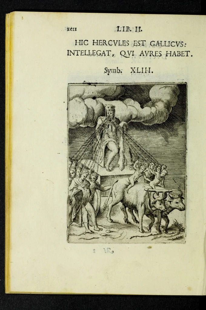 An illustration from Achillis Bocchii Bonon. Symbolicarvm qvaestionvm, de vniverso genere, quas serio ludebat, libri qvinqve, 1574, leaf 144