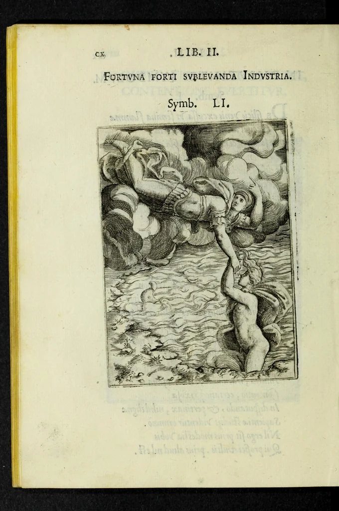 An illustration from Achillis Bocchii Bonon. Symbolicarvm qvaestionvm, de vniverso genere, quas serio ludebat, libri qvinqve, 1574, leaf 164