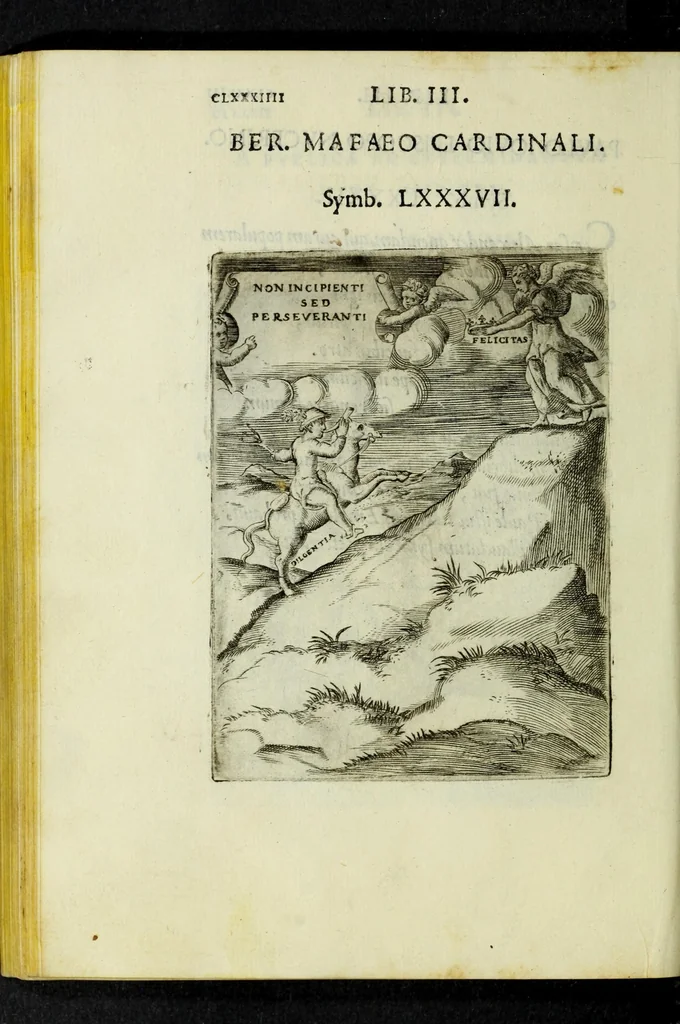 An illustration from Achillis Bocchii Bonon. Symbolicarvm qvaestionvm, de vniverso genere, quas serio ludebat, libri qvinqve, 1574, leaf 238