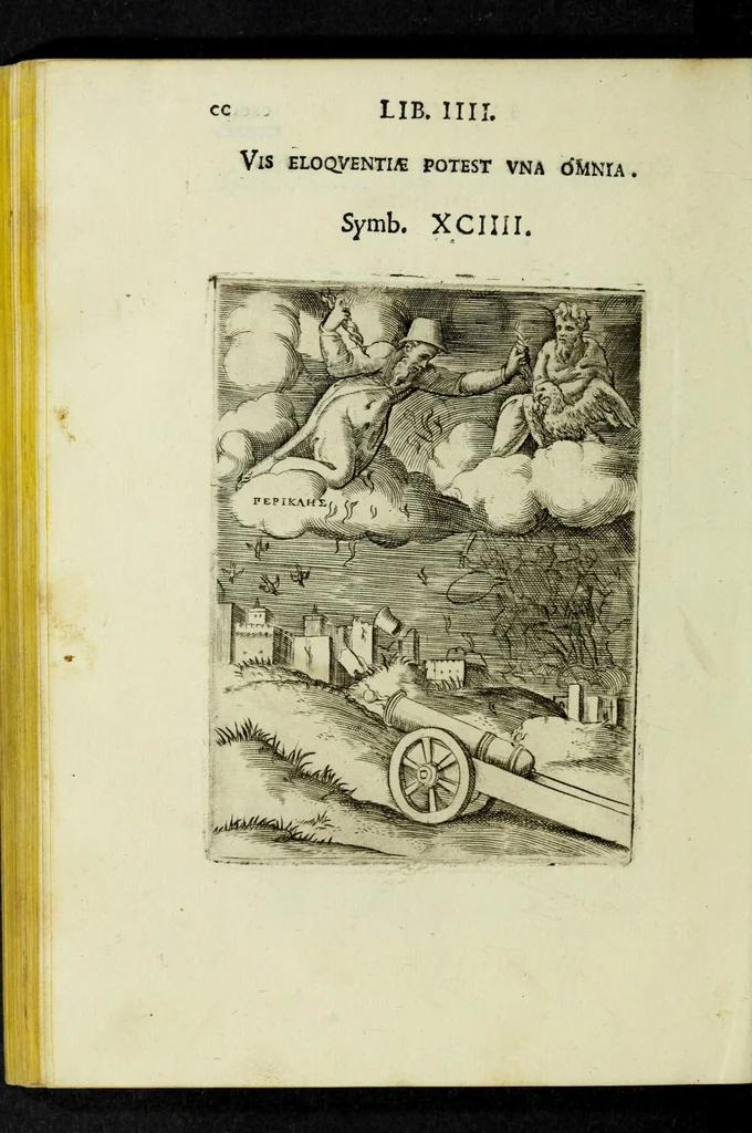 An illustration from Achillis Bocchii Bonon. Symbolicarvm qvaestionvm, de vniverso genere, quas serio ludebat, libri qvinqve, 1574, leaf 254