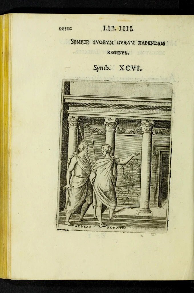 An illustration from Achillis Bocchii Bonon. Symbolicarvm qvaestionvm, de vniverso genere, quas serio ludebat, libri qvinqve, 1574, leaf 258