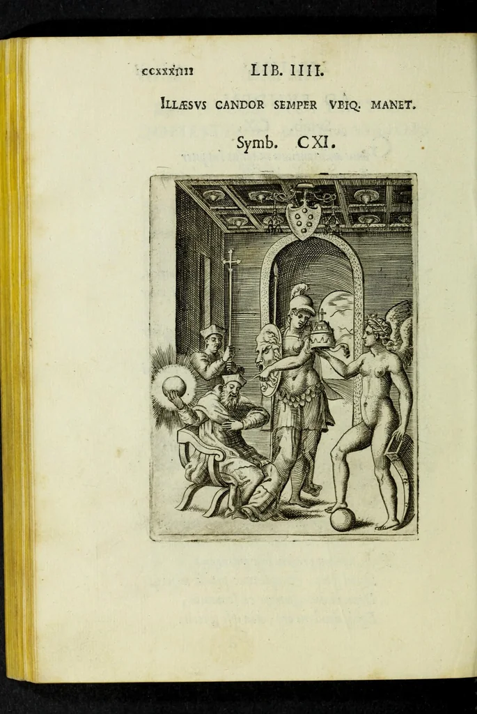 An illustration from Achillis Bocchii Bonon. Symbolicarvm qvaestionvm, de vniverso genere, quas serio ludebat, libri qvinqve, 1574, leaf 288