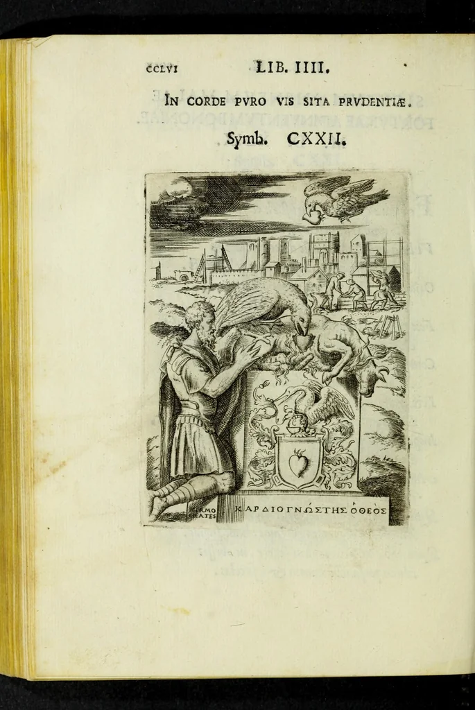 An illustration from Achillis Bocchii Bonon. Symbolicarvm qvaestionvm, de vniverso genere, quas serio ludebat, libri qvinqve, 1574, leaf 310