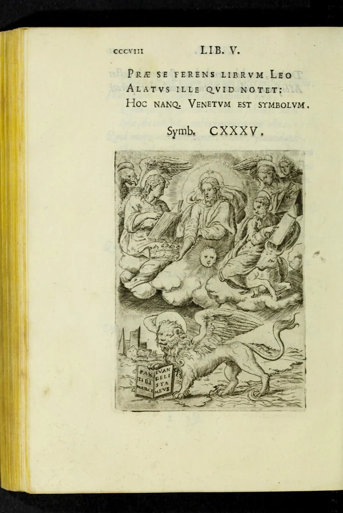 An illustration from Achillis Bocchii Bonon. Symbolicarvm qvaestionvm, de vniverso genere, quas serio ludebat, libri qvinqve, 1574, leaf 362