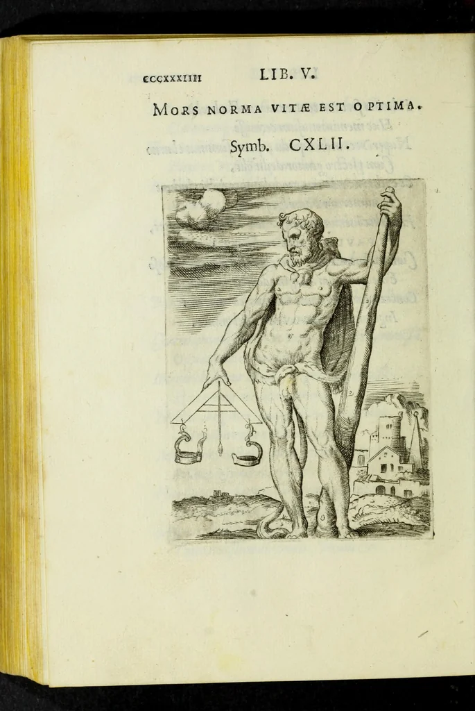 An illustration from Achillis Bocchii Bonon. Symbolicarvm qvaestionvm, de vniverso genere, quas serio ludebat, libri qvinqve, 1574, leaf 388