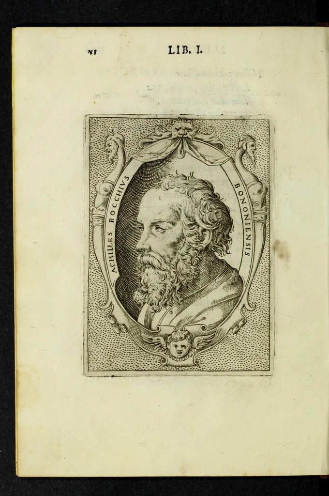 An illustration from Achillis Bocchii Bonon. Symbolicarvm qvaestionvm, de vniverso genere, quas serio ludebat, libri qvinqve, 1574, leaf 58