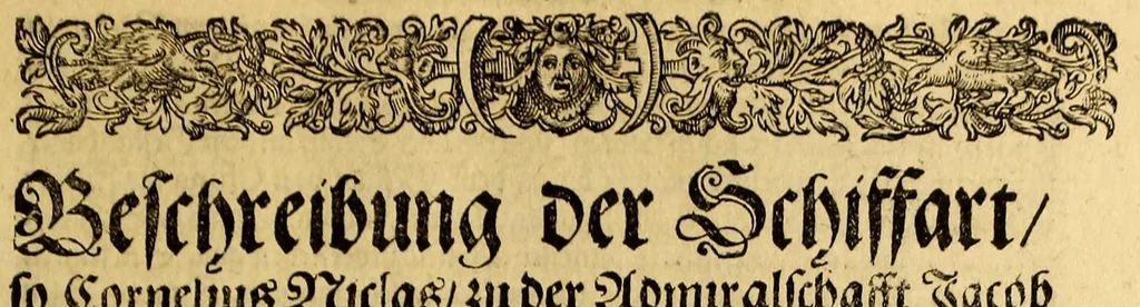 An illustration from Achter Theil der Orientalischen Indien, : begreiffend erstlich ein historische Beschreibung der Schiffart, so der Admiral Jacob von Neck auss Hollandt in die Orientalische Indien von Ann. 1600. biss An. 1603. gethan. Darnach ein historia, so von Johan Herman von Bree, Obersten Handelsmann auff dem Schiff der Hollandische Zaun genannt, in gleichmessiger Reyse von An. 1602. biss in An. 1604. auff gezeichnet worden., 1606, leaf 145