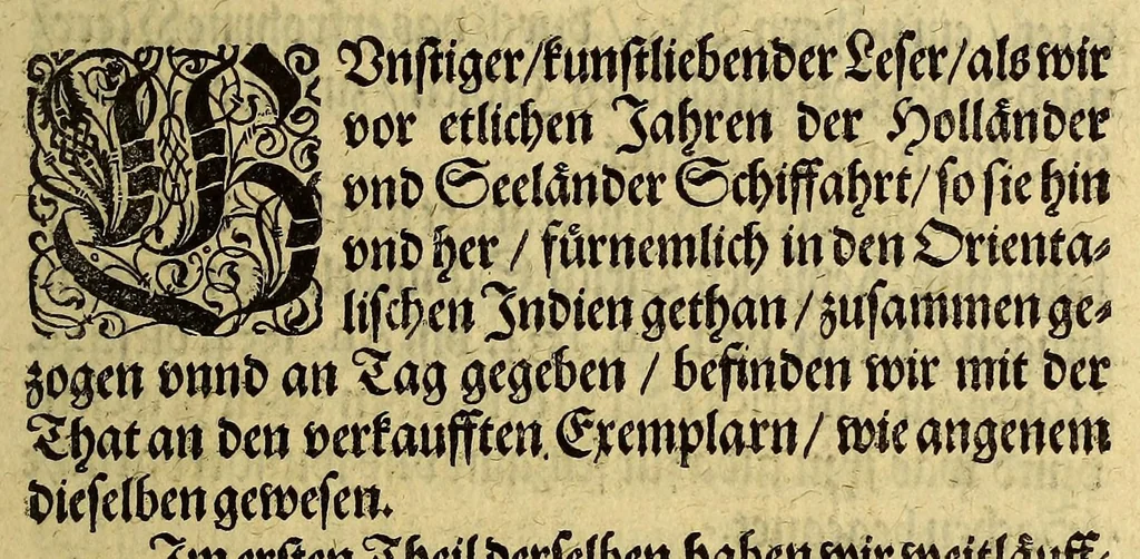 An illustration from Achte Schiffahrt. Kurtze Beschreibung, was sich mit dem Holländern vnd Seeländern, in dem Ost Indien, die nechst verlauffene vier oder fūnff Jahre, als Anno 1599. 1600. 1601. 1602. vnd 1603. zugetragen, : wie sie sich etlich mal mit den Portugesern vnd Hispaniern geschlagen, dauon etliche Schiff An. 1604. in Holland ankommen, vnd was darauff erfolgt., 1605, leaf 11