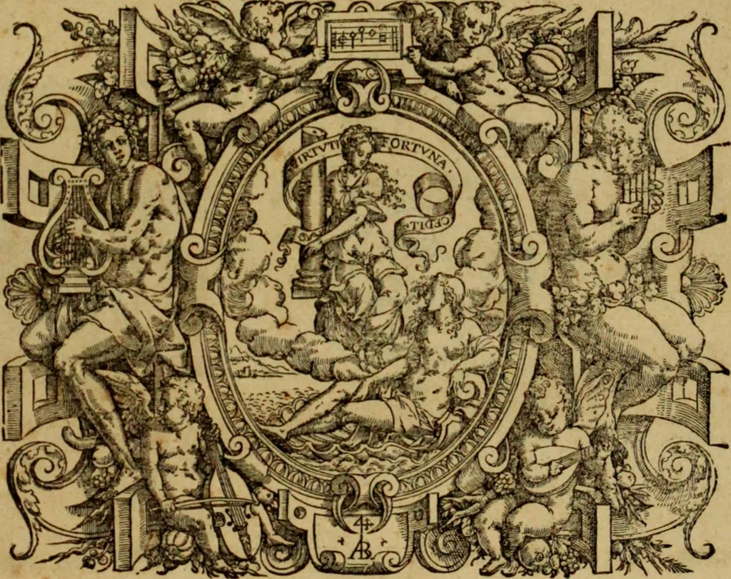 An illustration from Acis et Galatée, pastoral heroïque, 3 acts, 1686, leaf 6