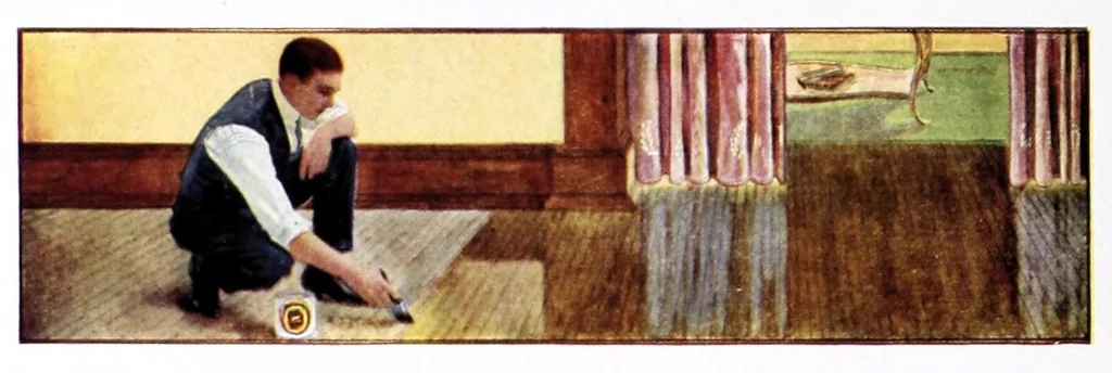 An illustration from Acme Quality painting guide book : a guide book of information for painters, decorators, architects, contractors and householders., 1916, leaf 34