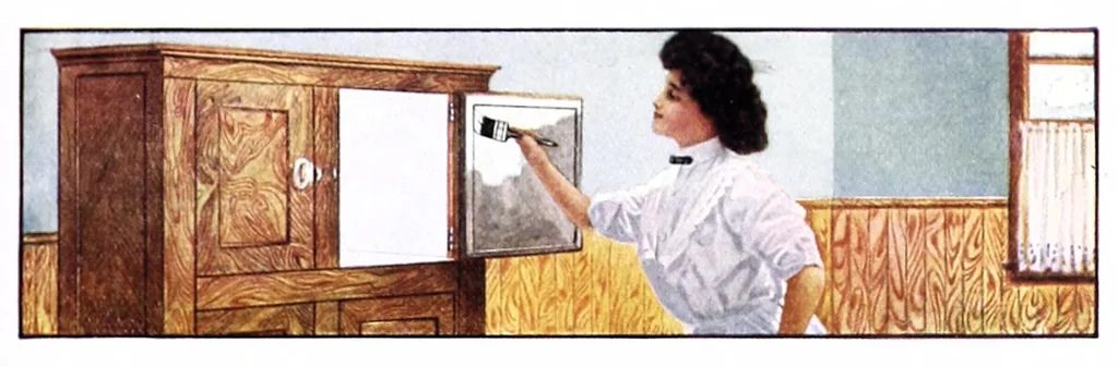 An illustration from Acme Quality painting guide book : a guide book of information for painters, decorators, architects, contractors and householders., 1916, leaf 55