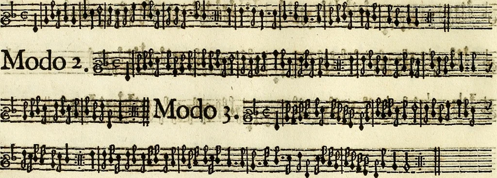 An illustration from [A composite music volume : containing Der Fluyten Lust-Hof, vol Psalmen, Paduanen, Allemanden, Couranten, Balletten, Airs, &c. konstigh en lieflik gefigureert, met veel veranderingen and 'T uitnemed kabinet, vol Pavanen, Almanden, Sarbanden, Couranten, Balletten, Intraden, Airs, &c. en de nieuwste voizen, om met 2 en 3 fioolen, of ander speel-tuigh te gebruiken], 1649, leaf 111