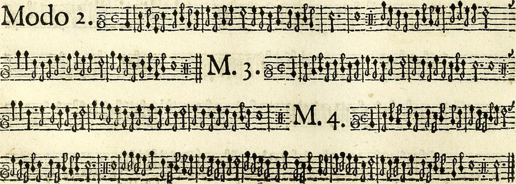 An illustration from [A composite music volume : containing Der Fluyten Lust-Hof, vol Psalmen, Paduanen, Allemanden, Couranten, Balletten, Airs, &c. konstigh en lieflik gefigureert, met veel veranderingen and 'T uitnemed kabinet, vol Pavanen, Almanden, Sarbanden, Couranten, Balletten, Intraden, Airs, &c. en de nieuwste voizen, om met 2 en 3 fioolen, of ander speel-tuigh te gebruiken], 1649, leaf 127