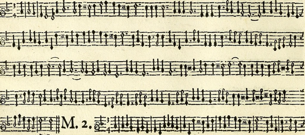 An illustration from [A composite music volume : containing Der Fluyten Lust-Hof, vol Psalmen, Paduanen, Allemanden, Couranten, Balletten, Airs, &c. konstigh en lieflik gefigureert, met veel veranderingen and 'T uitnemed kabinet, vol Pavanen, Almanden, Sarbanden, Couranten, Balletten, Intraden, Airs, &c. en de nieuwste voizen, om met 2 en 3 fioolen, of ander speel-tuigh te gebruiken], 1649, leaf 139