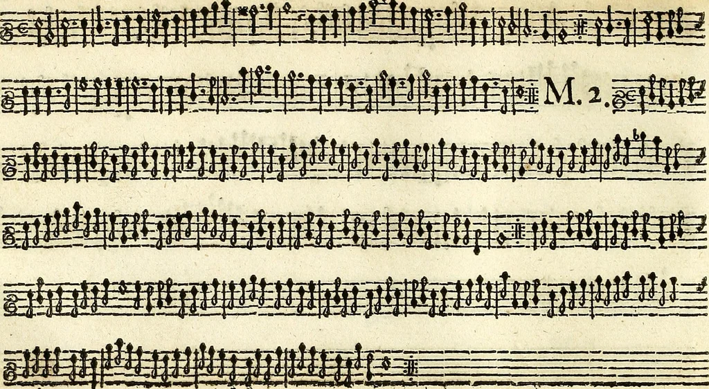 An illustration from [A composite music volume : containing Der Fluyten Lust-Hof, vol Psalmen, Paduanen, Allemanden, Couranten, Balletten, Airs, &c. konstigh en lieflik gefigureert, met veel veranderingen and 'T uitnemed kabinet, vol Pavanen, Almanden, Sarbanden, Couranten, Balletten, Intraden, Airs, &c. en de nieuwste voizen, om met 2 en 3 fioolen, of ander speel-tuigh te gebruiken], 1649, leaf 161