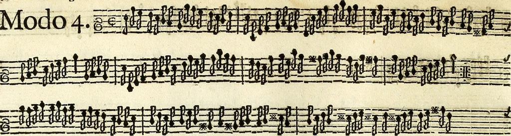 An illustration from [A composite music volume : containing Der Fluyten Lust-Hof, vol Psalmen, Paduanen, Allemanden, Couranten, Balletten, Airs, &c. konstigh en lieflik gefigureert, met veel veranderingen and 'T uitnemed kabinet, vol Pavanen, Almanden, Sarbanden, Couranten, Balletten, Intraden, Airs, &c. en de nieuwste voizen, om met 2 en 3 fioolen, of ander speel-tuigh te gebruiken], 1649, leaf 187