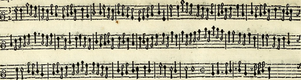 An illustration from [A composite music volume : containing Der Fluyten Lust-Hof, vol Psalmen, Paduanen, Allemanden, Couranten, Balletten, Airs, &c. konstigh en lieflik gefigureert, met veel veranderingen and 'T uitnemed kabinet, vol Pavanen, Almanden, Sarbanden, Couranten, Balletten, Intraden, Airs, &c. en de nieuwste voizen, om met 2 en 3 fioolen, of ander speel-tuigh te gebruiken], 1649, leaf 277